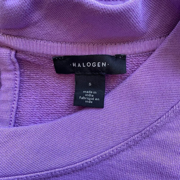 Halogen Women's Size Small Eyelet Purple Crewneck Pullover Sweatshirt Romantic - Picture 16 of 16